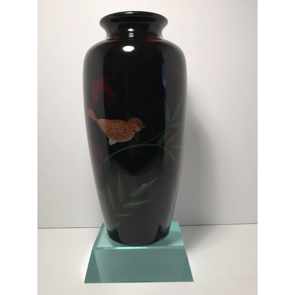 YellowWare Vase Bird , possibly Japanese , wonderful color and design. - Picture 12 of 12